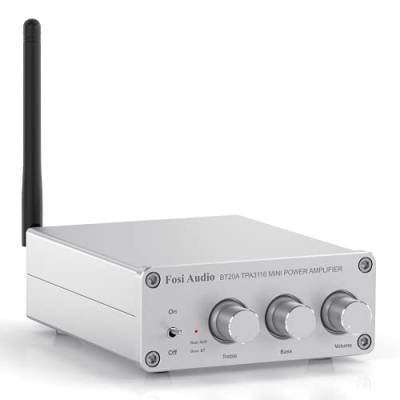 Fosi Audio BT20A-S Bluetooth Verstärker, 200W Mini Verstärker HiFi mit TPA3116 Amp Chip, Bass und Treble Regler, Stereo Verstärker Class D Vollverstärker 2.0 Kanal, Endstufe HiFi Amplifier Audio von Fosi Audio