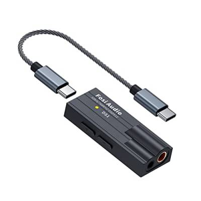 Fosi Audio DS1 DSD512 HiFi USB C DAC ES9038Q2M Mini-Audio-Kopfhörer-Verstärker unterstützt 32bit/768kHz mit 3,5MM und 4,4MM Dual-Kopfhörerausgängen Kompatibel mit Smartphones/Laptop/PC/Musikplayern von Fosi Audio
