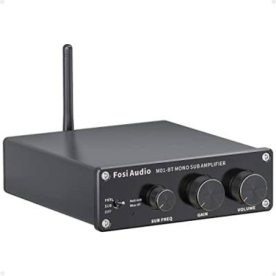 Fosi Audio M01-BT HiFi Subwoofer Verstärker 300W, TDA7498E Bluetooth 5.0 Monokanal Subwoofer-Verstärker, Mini Klass-D Stereo HiFi-Verstärker mit Bassverstärkungsregelung für Subwoofer & Lautsprecher von Fosi Audio