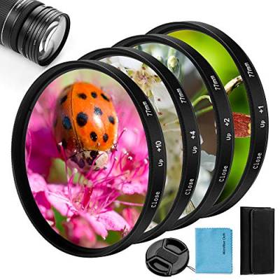 46mm Close-up Nahlinsen Filter Kit,Fotover 4 Stück (+ 1, 2, 4, 10) Makrolinsen Zubehör Close-up Objektiv Filter Kit Set für Canon Nikon Sony Pentax Olympus Fuji DSLR Kamera von Fotover
