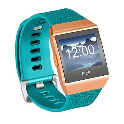 Fotover Ersatzarmband Kompatibel mit Ionic,Einstellbar Atmungsaktiv Weiches TPU-Uhrenarmband Ersatzband for Ionic Fitness Smartwatch mit Ionic Schutzfolie,Teal(L) von Fotover