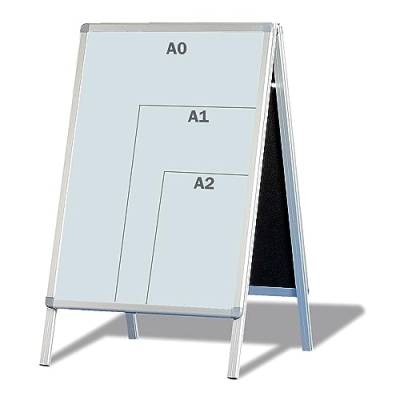 FRANKEN Plakatständer Kundenstopper A1 mit Klapprahmentechnik, freistehend, doppelseitig, Aluminiumrahmen, Standard, BSA1 von Franken