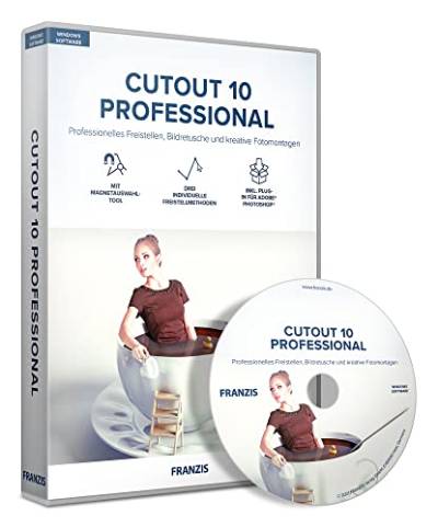 FRANZIS 70806 - CutOut 10 professional Bildbearbeitung und Freistellen - für Laien und Profis - Software für Windows inklusive Photoshop Plug-In von Franzis