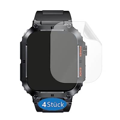 Frgnie 4 Stück Schutzfolie Kompatibel für GaWear Smartwatch K57 Folie, HD Flexible PET Displayschutzfolie Kompatibel für EIGIIS/LIGE/SUNKTA/LaNikar 1,96" Smartwatch Herren von Frgnie