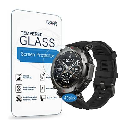 Frgnie [4 Stück Schutzfolie kompatibel für Amazfit T-Rex Ultra Smartwatch, Intelligente Uhr Glas Displayschutzfolie,9H Härte, Anti-Kratzen von Frgnie