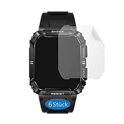 Frgnie 6 Stück Schutzfolie Kompatibel für AVUMDA Men's Smartwatch T3 PRO, PET HD Klar, Kompatibel für Marsyu/Yohuton smartwatch T3 1,95" Displayschutzfolie von Frgnie