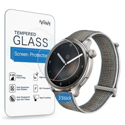 Frgnie Displayschutzfolie Kompatibel für Amazfit Balance Smartwatch (3 Stück) 2023 New GTR 9H Gehärtetes Glas Schutzfolie von Frgnie