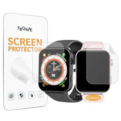 Frgnie Schutzfolie Kompatibel für Blackview R30 Pro Smartwatch 1,85" (6 Stück) HD Flexibel TPU Folie Kompatibel für IOWODO, FeipuQu R30 Pro Fitnessuhr Displayschutzfolie von Frgnie