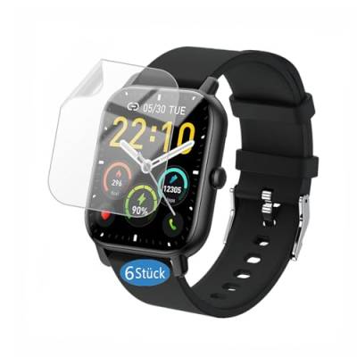 Frgnie Schutzfolie Kompatibel für Ddidbi Smartwatch Damen 1,85 Zoll (6 Stück) Hülle Blasenfreie Displayschutz, HD Flexibel TPU Folie, kompatibel für Nerunsa/Aptkdoe P66D Smartwatch von Frgnie