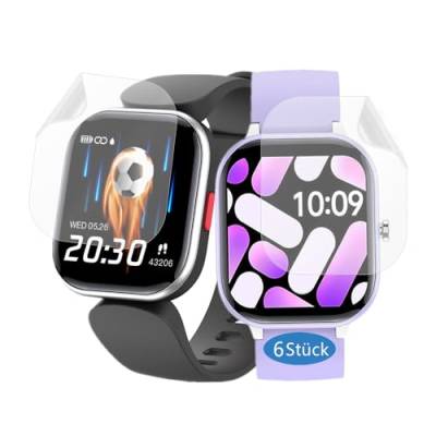 Frgnie Schutzfolie Kompatibel für HENGTO Fitness Tracker H39 PLUS (6 Stück) Hülle Blasenfreie Displayschutz kompatibel für Slothcloud H99 PLUS Smart Watch von Frgnie