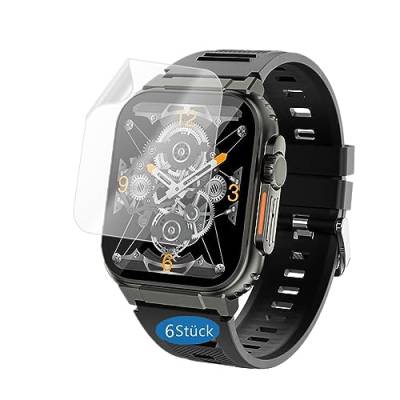 Frgnie Schutzfolie Kompatibel für LIGE/UHOOFIT/FILIEKEU/DigiKuber Smartwatch, (6 Stück) HD Flexible PET Displayschutzfolie, Für A70 1,96 Zoll Smart Watch Folie von Frgnie