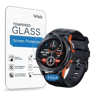 Frgnie Schutzfolie Kompatibel für OUKITEL BT10 Smartwatch 1,43" (3 Stück) 9H Härte Gehärtetes Glas Displayschutzfolie, Kompatibel für KOSPETFIT C25 Smartwatch von Frgnie