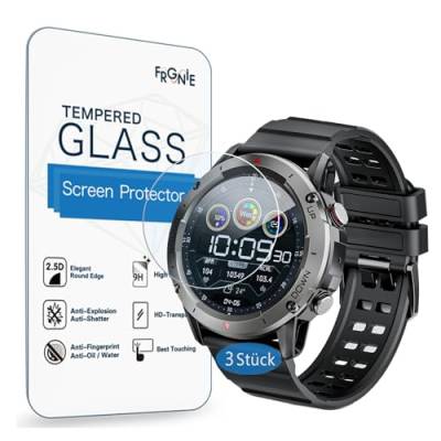 Frgnie Schutzfolie Kompatibel für PASONOMI Smartwatch Herren 1,39 Zoll (3 Stück) 9H Härte Gehärtetes Glas Displayschutzfolie, Kompatibel für Motsfit NX9 / Bengux N99 Smartwatch von Frgnie