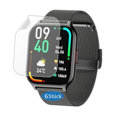 Frgnie Schutzfolie Für P95 Smartwatch 2 Zoll (6 Stück) HD TPU Displayschutzfolie Kompatibel für ZOSKVEE, Narcid Und Popglory Smartwatch von Frgnie