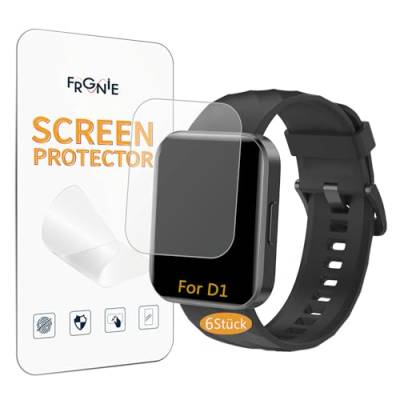 Frgnie Schutzfolie Kompatibel für RUIMEN D1 Smartwatch 1,85" (6 Stück) HD Flexibel TPU, Hülle Blasenfreie Displayschutzfolie von Frgnie