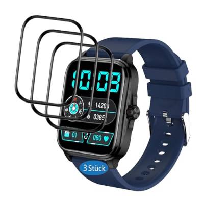Frgnie Schutzfolie Kompatibel für SOUYIE Smartwatch T90 1,91 Zoll (3 Stück) 3D Curved Full Cover Displayschutzfolie von Frgnie