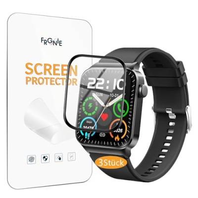 Frgnie Schutzfolie für T50S Smartwatch 1,85 Zoll (3 Stück) 3D Curved Full Cover Displayschutzfolie, Kompatibel für Donerton, uaue, VKROVAG Fitness Tracker Displayschutzfolie von Frgnie