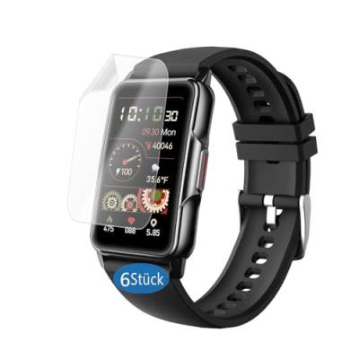 Frgnie Schutzfolie kompatibel für ECOSOON/Kesasohe Smartwatch Damen H80 1,47" (6 Stück) Flexibel TPU Displayschutzfolie von Frgnie