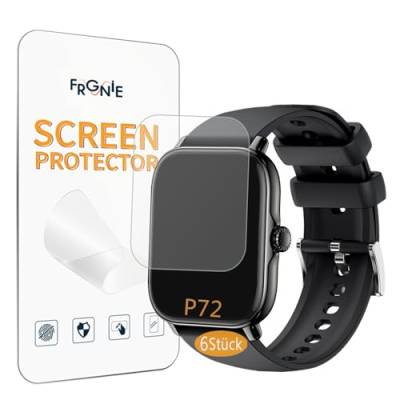 Frgnie Schutzfolie kompatibel für LLKBOHA P72 Smartwatch 1,85 Zoll (6 Stück) Flexibel TPU Displayschutzfolie, kompatibel für Horsdo Smartwatch von Frgnie
