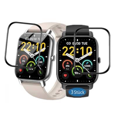 Frgnie Schutzfolie kompatibel für Nerunsa P66D Smartwatch 1,85'' (3 Stück) 3D Curved Full Cover Bildschutzfolie, Hülle Displayschutzfolie von Frgnie