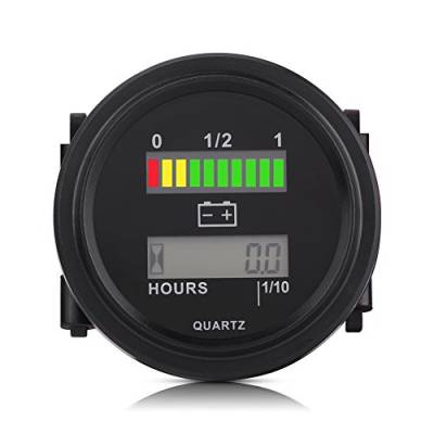 Batteriemessgerät, Fydun Wasserdicht LED Digital Batterieanzeige Meter Gauge mit LCD Stundenzähler für 12 V 24 V 36 V 48 V 72 V Gleichstrombatterie von Fydun