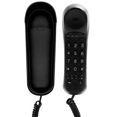 Fysic FX-2800 schnurgebundenes Telefon - große Tasten - Seniorentelefon - mit Tonverstärker - Hörgerätekompatibel - Kurzwahltasten - extra laut - schwarz von Fysic