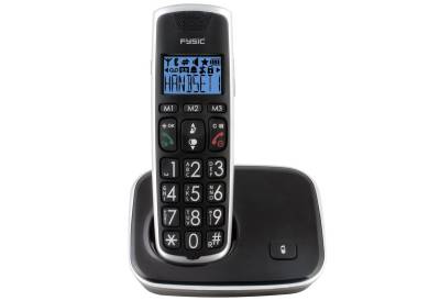 Fysic FX-6020 Seniorentelefon (Mobilteile: 1-2, Netzspannung 100-240 V AC, Seniorentelefon mit großen Tasten, Hörgerätkompatibel, 10h Sprechzeit) von Fysic