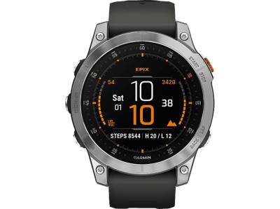 GARMIN Epix Smartwatch Edelstahl Silikon, 127-210 mm, Schiefergrau/Silber von GARMIN