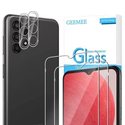 GEEMEE 2+2 Stück für Panzerglas für Samsung Galaxy A13 5G & 4G/A04s Panzer Schutz Glas, Schutzfolie mit Kameraschutz, 9H härte Gehärtetem Schutzglas Hohe Empfindlichkeit Panzerfolie von GEEMEE