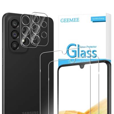 GEEMEE 2+2 Stück für Panzerglas für Samsung Galaxy A33 5G Panzer Schutz Glas, Schutzfolie mit Kameraschutz, 9H härte Gehärtetem Schutzglas Hohe Empfindlichkeit Panzerfolie von GEEMEE