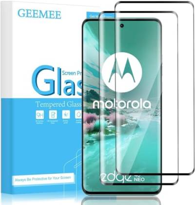 GEEMEE 2 Stück für Motorola Moto Edge 40 Neo Panzerglas Schutzfolie, 9H Härte Anti Fingerprint Gehärtetem 3D Schutzglas Hohe Empfindlichkeit Panzerglas Displayschutzfolie von GEEMEE