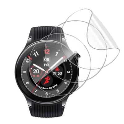 GEEMEE Schutzfolie Displayschutzfolie für OnePlus Watch 2,【3 Stück】 HD TPU-Materia Weich Folie Bläschenfrei Einfache InstallationNass angewendet Schutzfolie von GEEMEE
