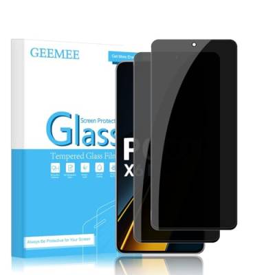 GEEMEE Sichtschutz Schutzfolie für Xiaomi Poco X6 Pro 5G für Panzerglas, 2 Stück 9H Härte Blasenfreie Anti-Spähen Blickschutzfolie, Privacy Gehärtetem Glas Displayschutzfolie von GEEMEE