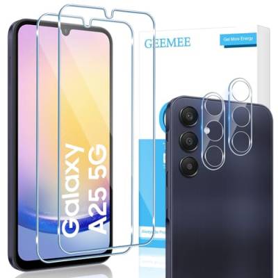 GEEMEE für Samsung Galaxy A25 5G für Panzerglas + Kamera Schutzfolie,【2 Stück +2 Stück】 9H Filmhärte Gehärtetem Schutzglas Hohe Empfindlichkeit Displayschutzfolie für Samsung Galaxy a 25 5G von GEEMEE