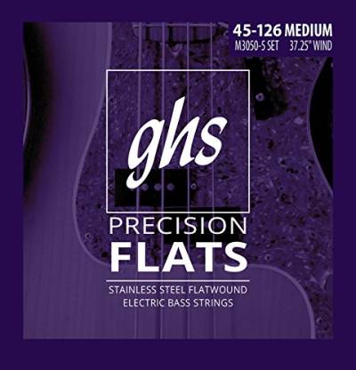 GHS Precision Flatwound - M3050-5 - Bass String Set, 5-String, Medium, .045-.126 von GHS Strings