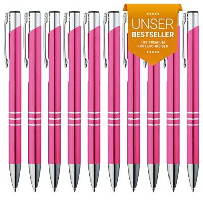 GIMEI® Metall Kugelschreiber 10 Stück | Premium Kugelschreiber Set Hochwertig, Kulli für einfaches & weiches Schreiben | Blauschreibender Kugelschreiber Pink als optischer Hingucker von GIMEI