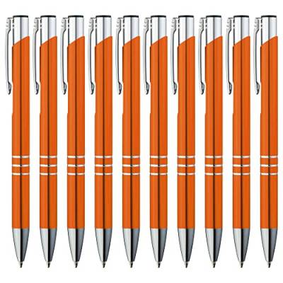 GIMEI® Metall Kugelschreiber 20 Stück | Premium Kugelschreiber Set Hochwertig, Kulli für einfaches & weiches Schreiben | Blauschreibender Kugelschreiber Orange als optischer Hingucker von GIMEI