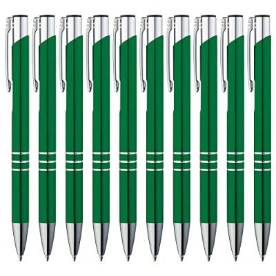GIMEI® Metall Kugelschreiber 30 Stück | Premium Kugelschreiber Set Hochwertig, Kulli für einfaches & weiches Schreiben | Blauschreibender Kugelschreiber Grün als optischer Hingucker von GIMEI