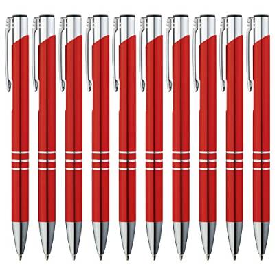 GIMEI® Metall Kugelschreiber 30 Stück | Premium Kugelschreiber Set Hochwertig, Kulli für einfaches & weiches Schreiben | Blauschreibender Kugelschreiber Rot als optischer Hingucker von GIMEI