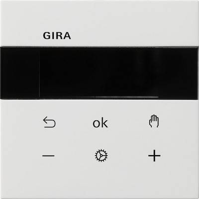 Gira S3000 Raumtemperaturregler Bluetooth Flächenschalter Reinweiß glänzend von GIRA