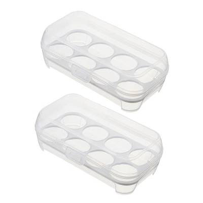 2 Stück 8 Aufbewahrungsbox für Eier graceling gracy plastiktisch cleaning schützender Eierhalter Eierablage tragbar schärfer Versandkarton Aufbewahrungskiste Eierkarton pp Weiß von GLEAVI