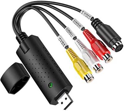 GLER USB 2.0 Video Audio Konverter, VHS zu Digitalisieren Video Adapter, Support NTSC, PAL, SECAM, USB 2.0 Converter VHS Capture für Windows 2000, XP/Vista/VHS/VCR/DVD von GLER