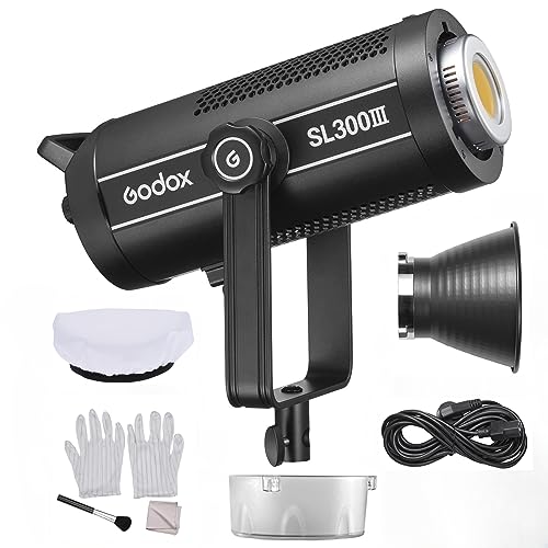 Godox SL300III 330 W Dauerlicht Studio-LED-Videoleuchte 5600 K ± 200 K CRI96, TLCI97 99300 Lux Fotolicht 8 FX-Lichteffekte Bowens-Mount-APP-Fernbedienung für Heimstudio,Porträtprodukt von GODOX