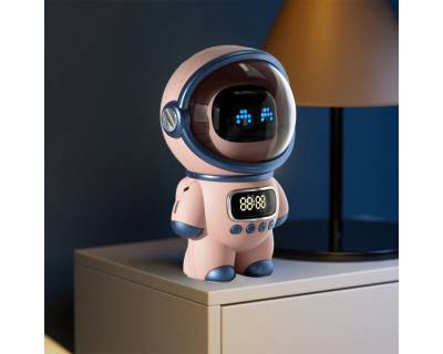GOOLOO AI Bluetooth-Lautsprecher Surround-Musik, Astronautenform Kabellos Lautsprecher (Bluetooth 5.1, 6 W, FM Radio, Musikwiedergabe, Uhr-und Weckfunktionen, Nachtlicht, usw) von GOOLOO