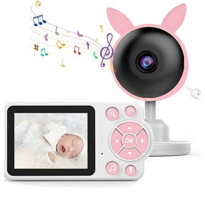 GOOLOO Babyphone Video-Babyphone mit Kamera Überwachungskamera 2.8 Zoll, 2-tlg., mit VOX Modus 2.4 GHz Gegensprechfunktion, Nachtsicht, Schlaflieder, Bis zu 200M,2-Wege-Audio, kein WiFi von GOOLOO
