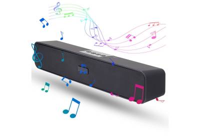 GOOLOO HiFi-Klang Computer Soundbar, Tragbarer Musikbox mit 3D-Stereo-Sound Bluetooth-Lautsprecher (USB-betrieben, 3,5 mm AUX Anschluss, für PC, Desktop, Laptop) von GOOLOO