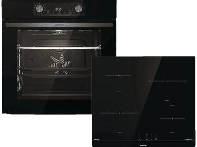 GORENJE BLACK INDUCTION SET 2 (BOS6737E06BG+GI6401BSC), Backofenset (Induktion, A, 77 l) von GORENJE