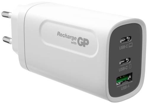 GP Batteries GPWCGM3AWHUSB254 USB-Ladegerät 65W Steckdose Anzahl Ausgänge: 3 x USB, USB-C® Buchse von GP Batteries