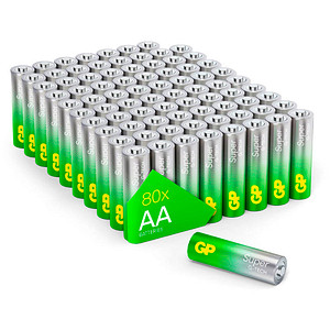 80 GP Batterien SUPER Mignon AA 1,5 V von GP