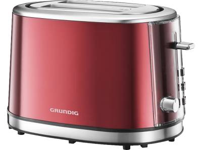 GRUNDIG TA 6330 Toaster Metallic/Rot/Edelstahl (850 Watt, Schlitze: 2) von GRUNDIG